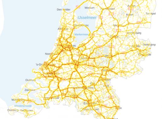 Nachtelijk geluid in Nederland van wegverkeer (Lnight)